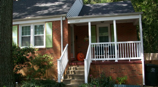 105 Henderson Street - Duplex porch ready for Halloween